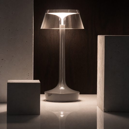 Portable Minimalist LED Table Lamp | Modern Cordless Illumination – Matte Grey Finish