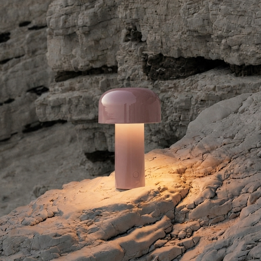 Portable Compact LED Table Lamp | Modern Cordless Illumination – Dusty Pink Finish