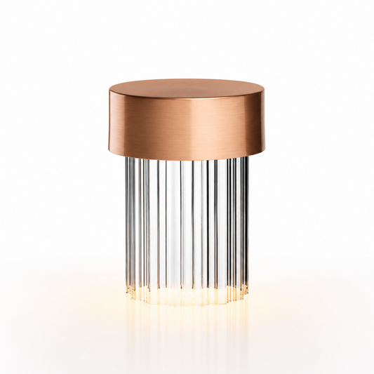 Portable Architectural LED Table Lamp | Modern Cordless Illumination – Fluted Satin Finish