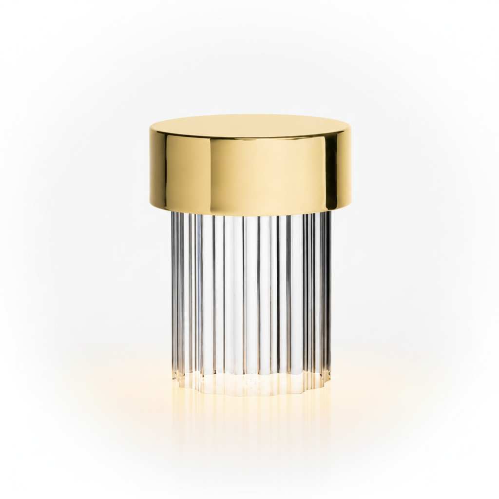 Portable Architectural LED Table Lamp | Modern Cordless Illumination – Satin Gold