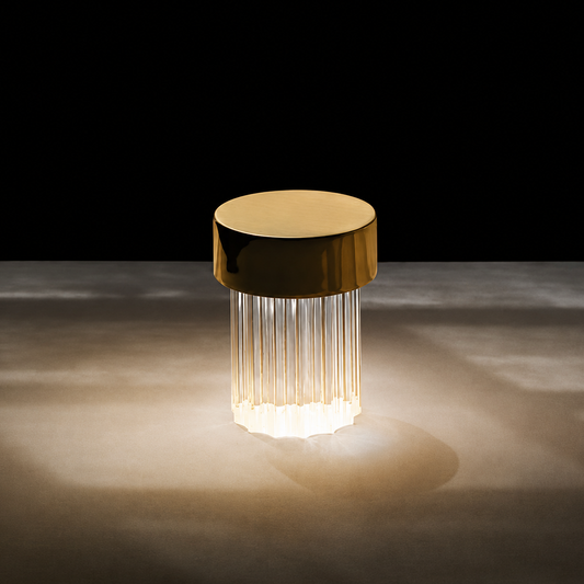 Portable Architectural LED Table Lamp | Modern Cordless Illumination – Satin Gold
