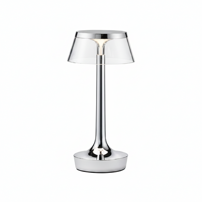 Portable Minimalist LED Table Lamp | Modern Cordless Illumination – Chrome Finish