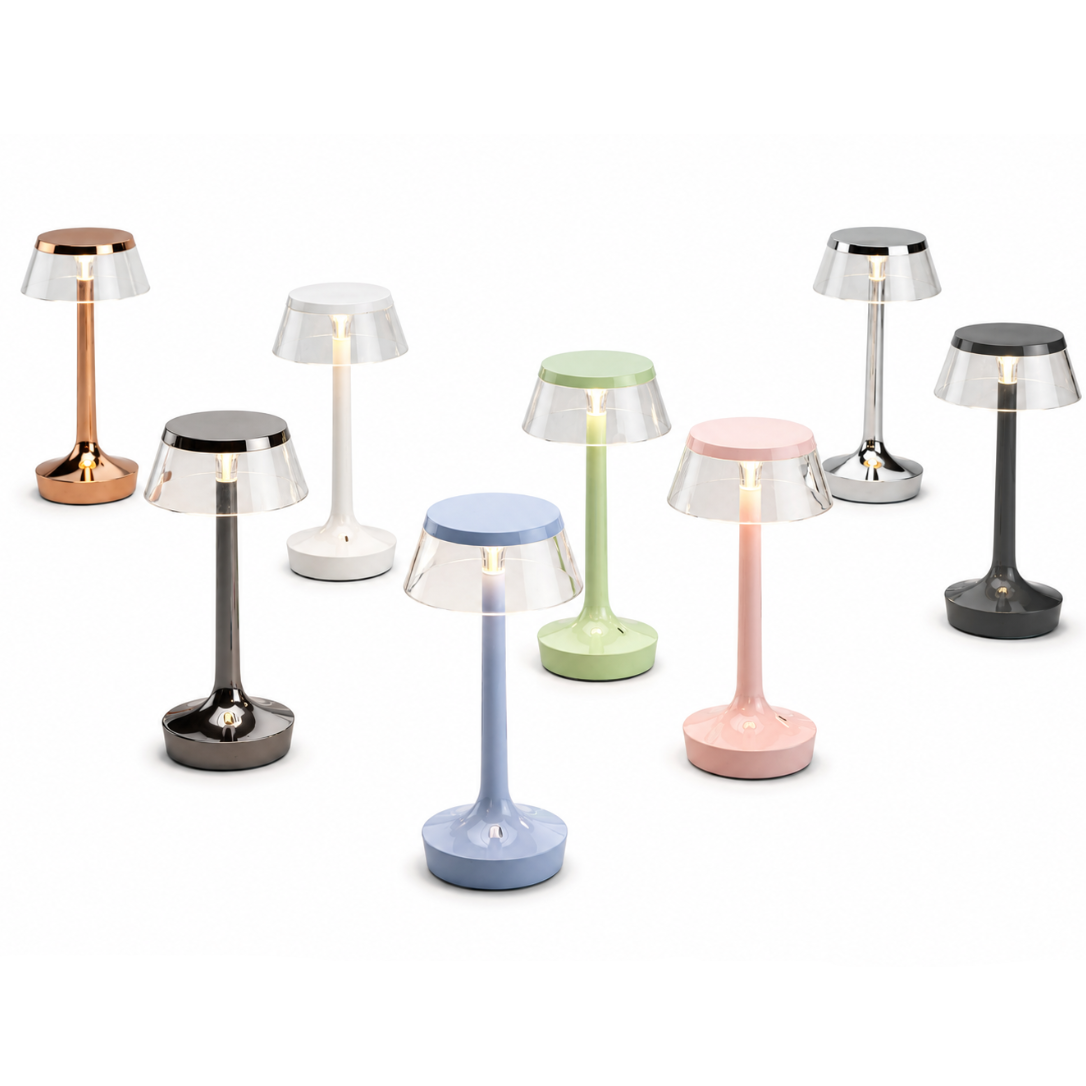 Portable Minimalist LED Table Lamp | Modern Cordless Illumination – Chrome Finish