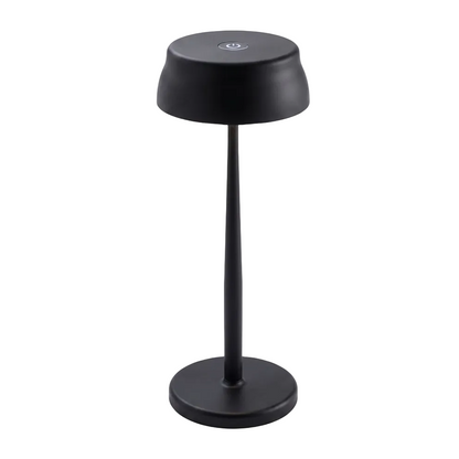 Portable Sculptural Table Lamp | Wireless Modern Metal Lighting – Matte Black Finish