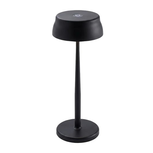 Portable Sculptural Table Lamp | Wireless Modern Metal Lighting – Matte Black Finish