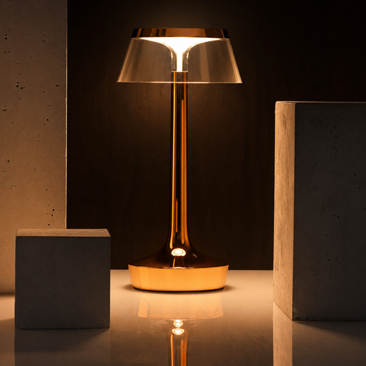 Portable Minimalist LED Table Lamp | Modern Cordless Illumination – Copper Finish