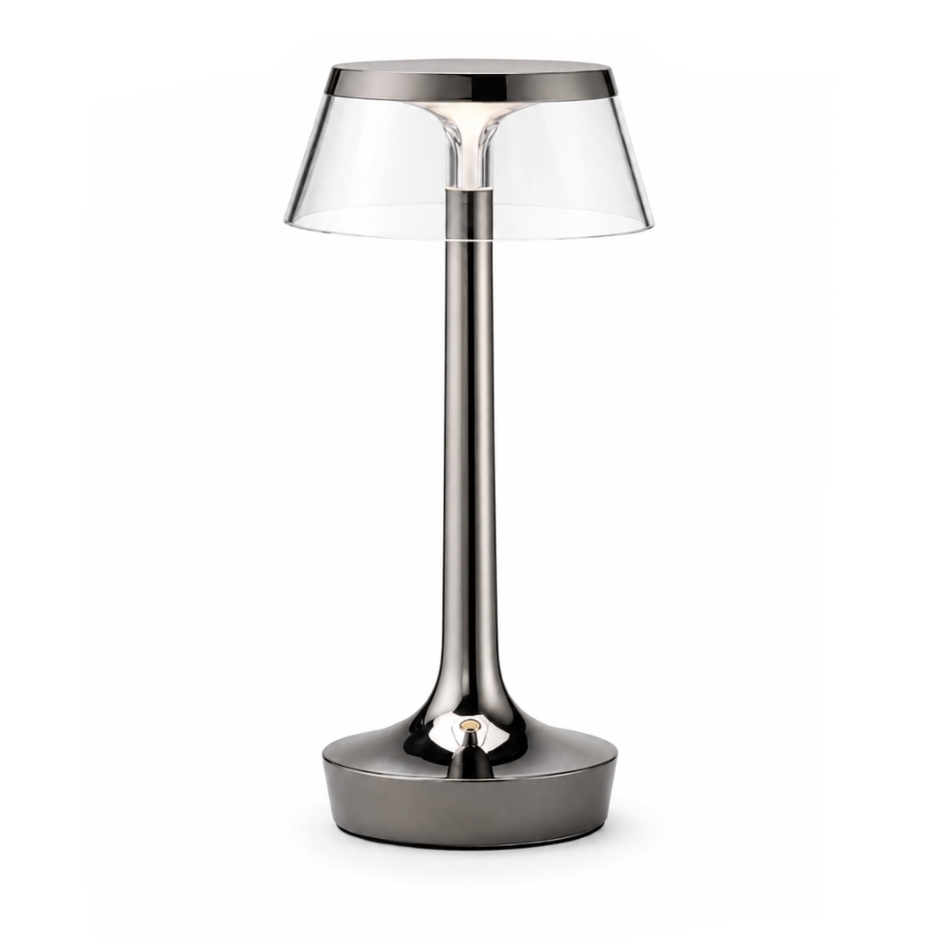 Portable Minimalist LED Table Lamp | Modern Cordless Illumination – Black Chrome Finish