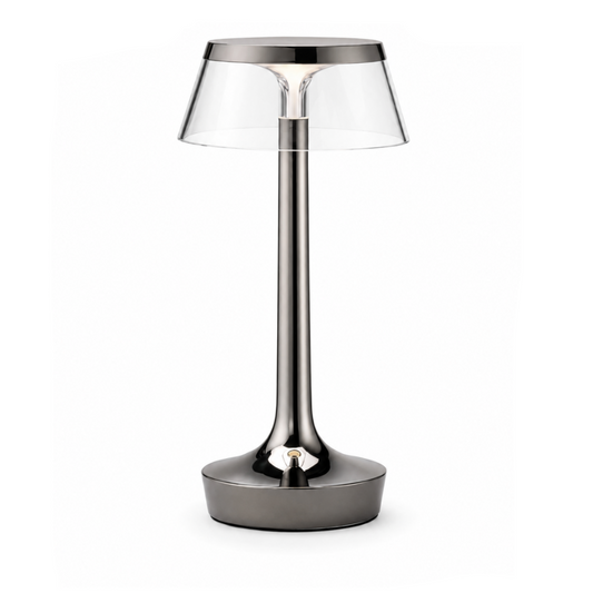 Portable Minimalist LED Table Lamp | Modern Cordless Illumination – Black Chrome Finish