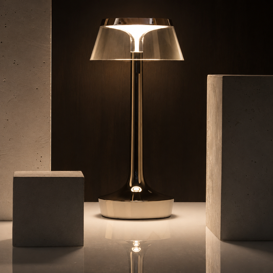 Portable Minimalist LED Table Lamp | Modern Cordless Illumination – Black Chrome Finish
