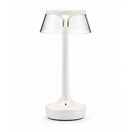 Portable Minimalist LED Table Lamp | Modern Cordless Illumination – Matte Off-White Finish