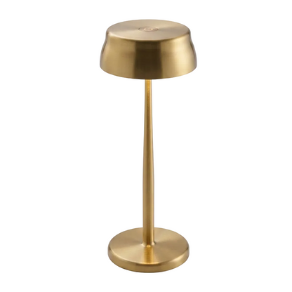 Portable Sculptural Table Lamp | Wireless Modern Metal Lighting – Gold Finish