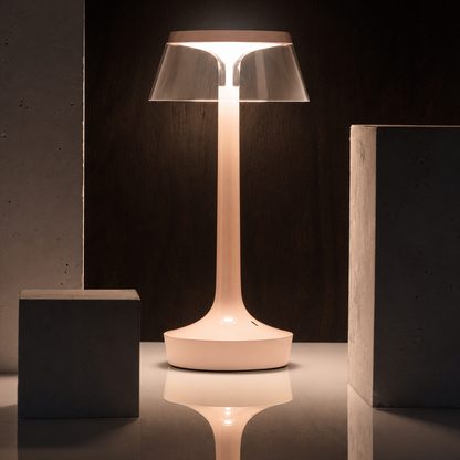 Portable Minimalist LED Table Lamp | Modern Cordless Illumination – Matte Rose Finish