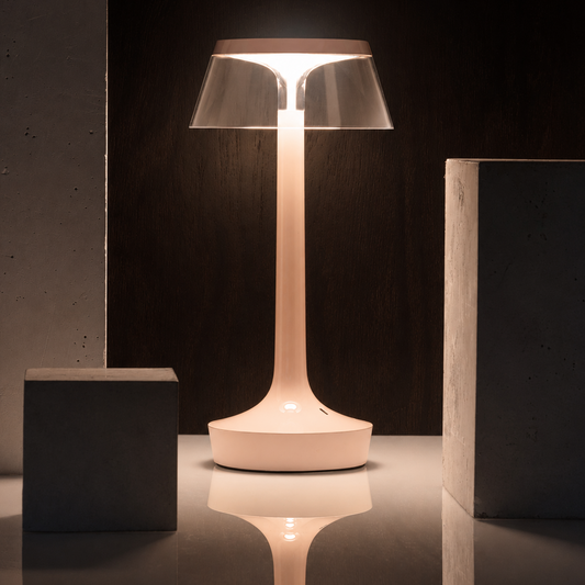 Portable Minimalist LED Table Lamp | Modern Cordless Illumination – Matte Rose Finish