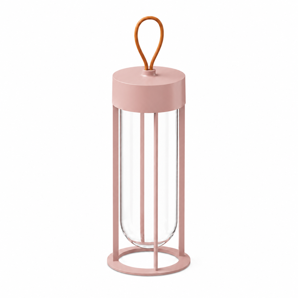 Architectural Portable LED Lantern | Modern Outdoor Cordless Light – Matte Rose Finish