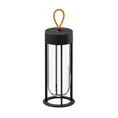 Portable Architectural LED Lantern | Modern Cordless Garden Light – Matte Black