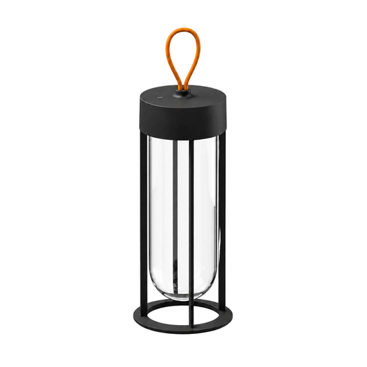 Portable Architectural LED Lantern | Modern Cordless Garden Light – Matte Black