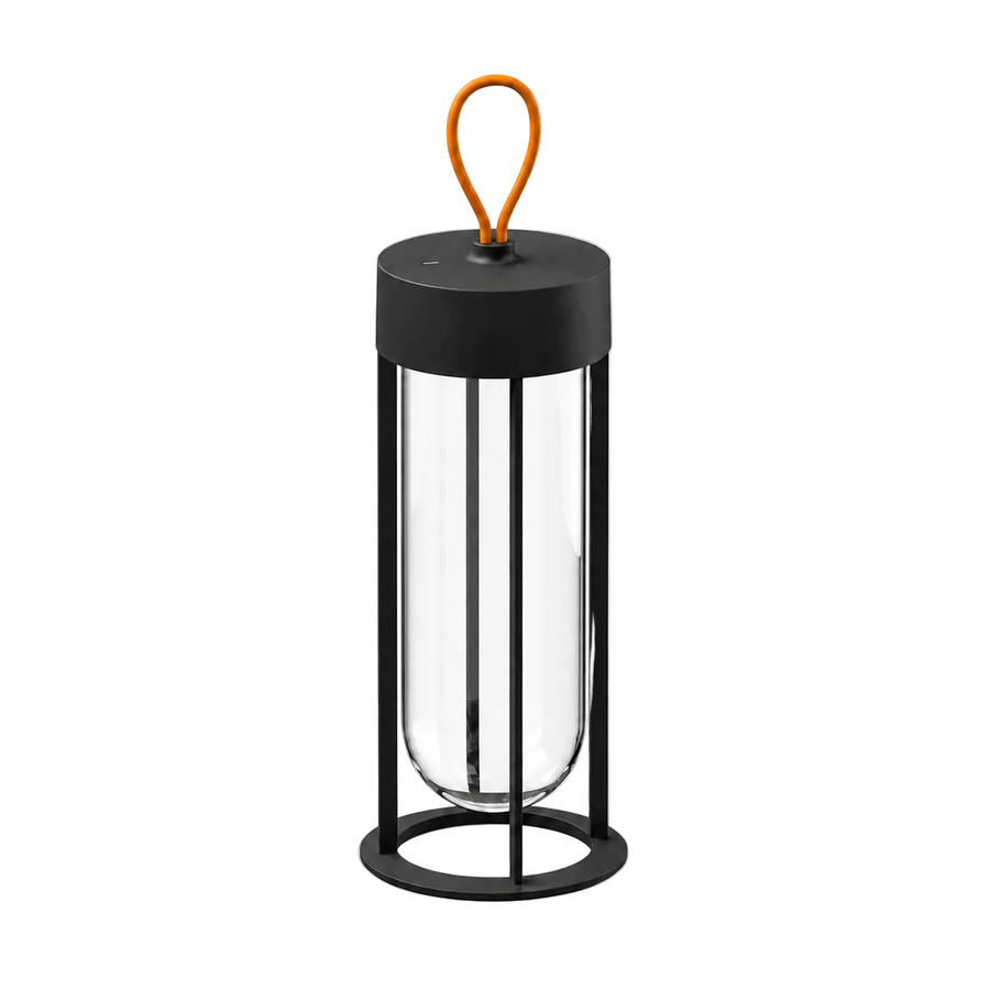 Portable Architectural LED Lantern | Modern Cordless Garden Light – Matte Black