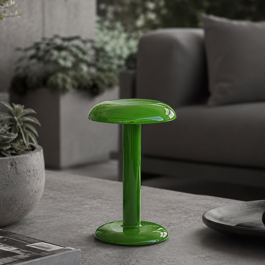 Portable Compact LED Table Lamp | Modern Cordless Illumination – Lacquered Green