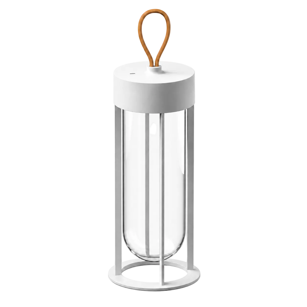 Portable Architectural LED Lantern | Modern Cordless Garden Light – Matte White