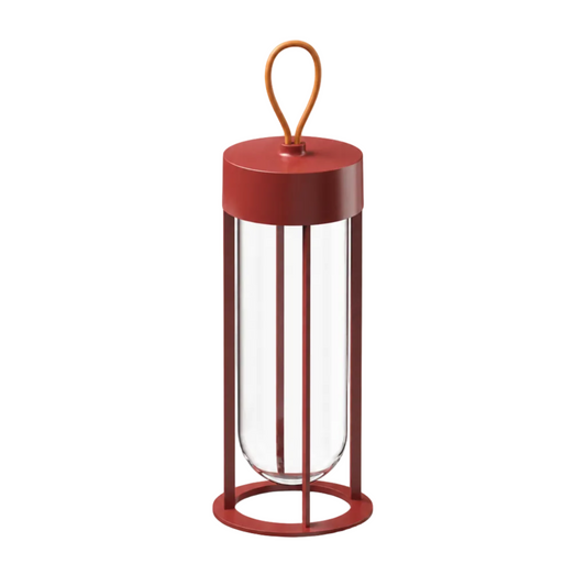 Portable Architectural LED Lantern | Modern Cordless Garden Light – Matte Terracotta