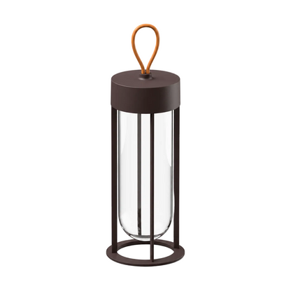 Portable Architectural LED Lantern | Modern Cordless Garden Light – Matte Deep Brown