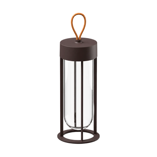 Portable Architectural LED Lantern | Modern Cordless Garden Light – Matte Deep Brown