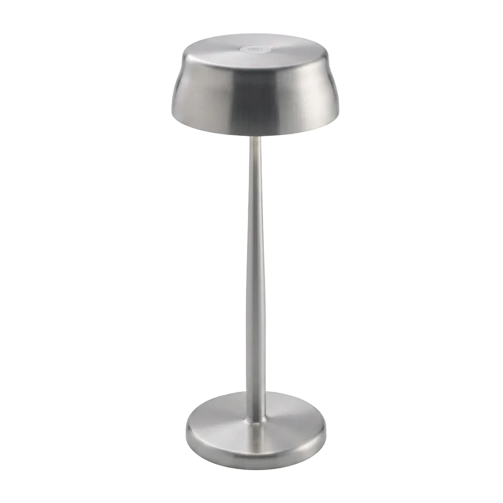 Portable Sculptural Table Lamp | Wireless Modern Metal Lighting – Silver Finish