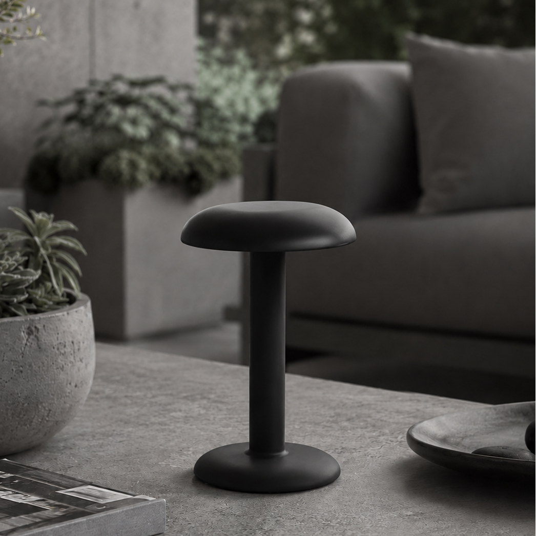 Portable Compact LED Table Lamp | Modern Cordless Illumination – Matte Black Finish