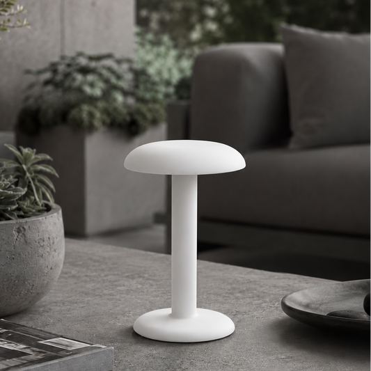 Portable Compact LED Table Lamp | Modern Cordless Illumination – Matte White Finish
