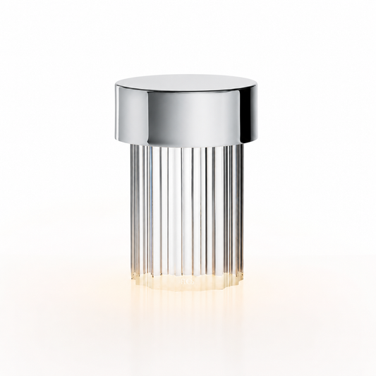 Portable Architectural LED Table Lamp | Modern Cordless Illumination – Polished Stainless Steel