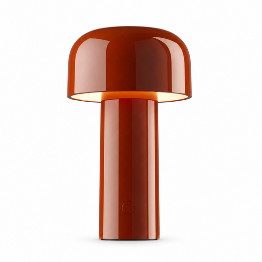 Portable Compact LED Table Lamp | Modern Cordless Illumination – Brick Red Finish