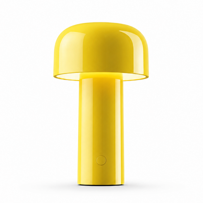Portable Compact LED Table Lamp | Modern Cordless Illumination – Glossy Yellow Finish