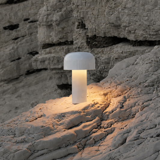 Portable Compact LED Table Lamp | Modern Cordless Illumination – Matte White Finish
