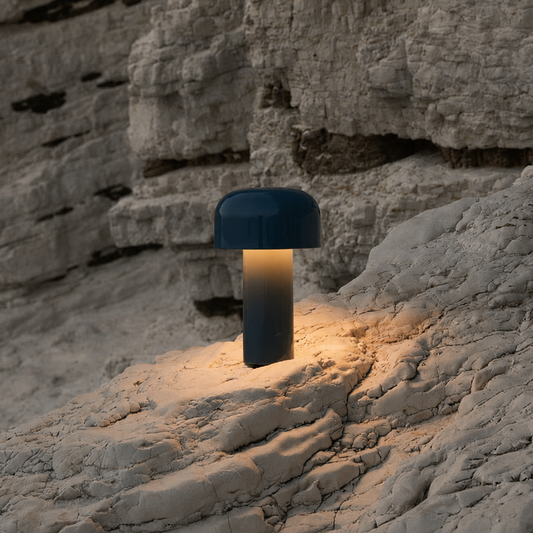 Portable Compact LED Table Lamp | Modern Cordless Illumination – Grey-Blue Finish