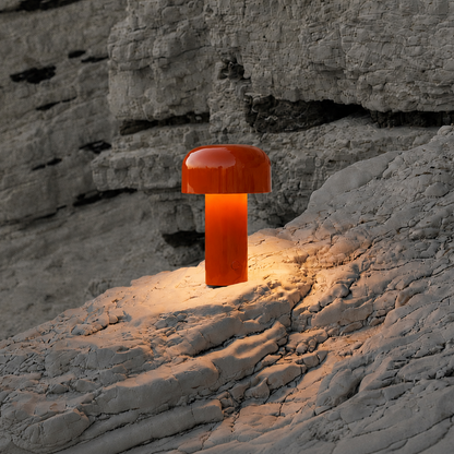 Portable Compact LED Table Lamp | Modern Cordless Illumination – Brick Red Finish