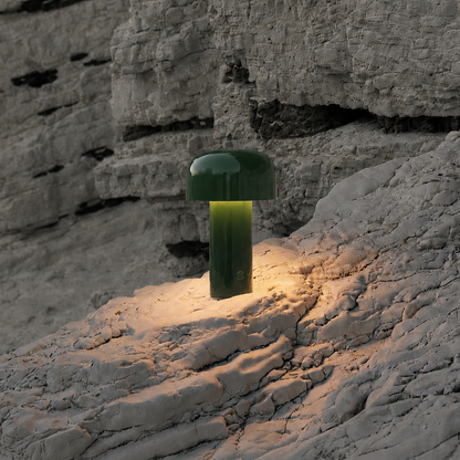 Portable Compact LED Table Lamp | Modern Cordless Illumination – Glossy Green Finish