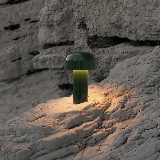 Portable Compact LED Table Lamp | Modern Cordless Illumination – Glossy Green Finish