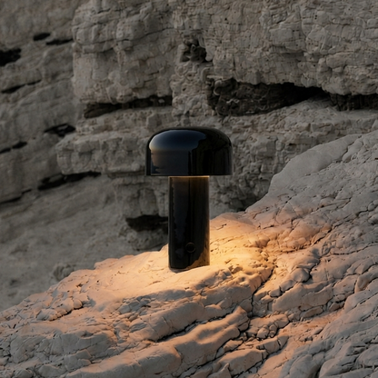 Portable Compact LED Table Lamp | Modern Cordless Illumination – Glossy Black Finish