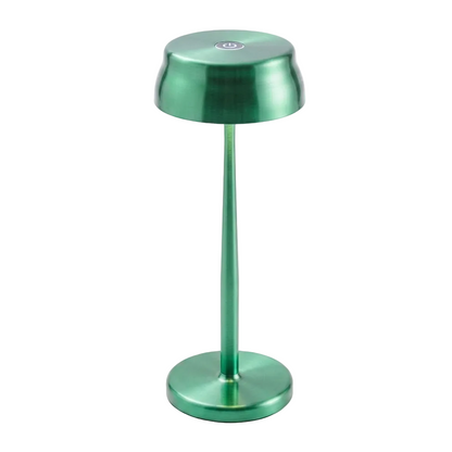 Portable Sculptural Table Lamp | Wireless Modern Metal Lighting – Deep Green Finish