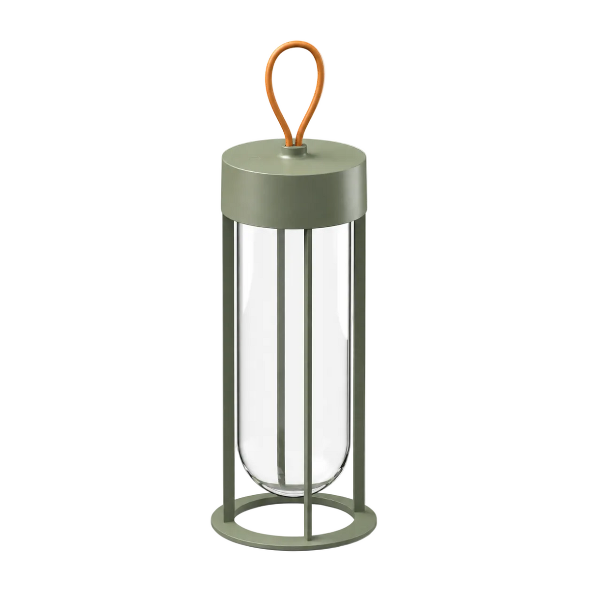 Portable Architectural LED Lantern | Modern Cordless Garden Light – Matte Pale Green